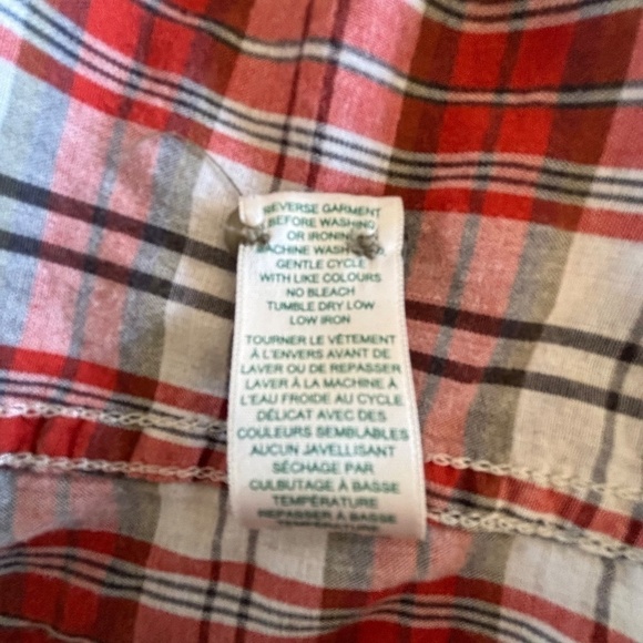 Roots ladies plaid button down cotton long sleeve shirt size L - Picture 9 of 10